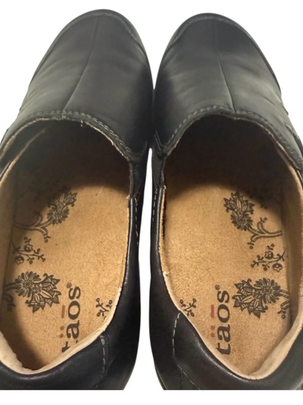 Taos Blend Shoes Womens Size 8.5 Leather Comfort Slip On Loafers Black